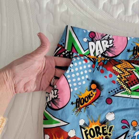 Royal & Awesome Womens Partoon Golf Skort Loud Cartoon Comics Side Zip Size 14 - Picture 5 of 14